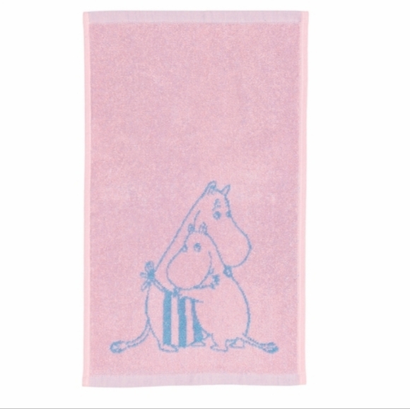 Arabia Moomin Other - Arabia Moomin Family Time Pink/ Light Blue Guest Towel 80th Anniversary